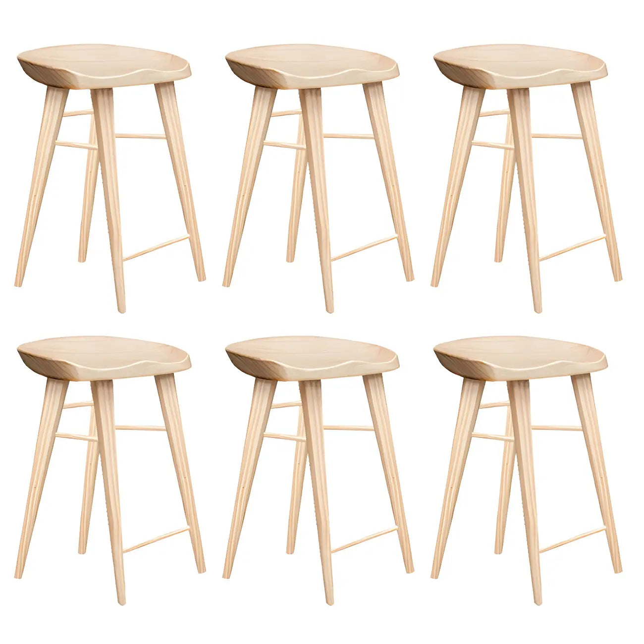 Tabouret de bar moderne en bois, hauteur comptoir, sans dossier