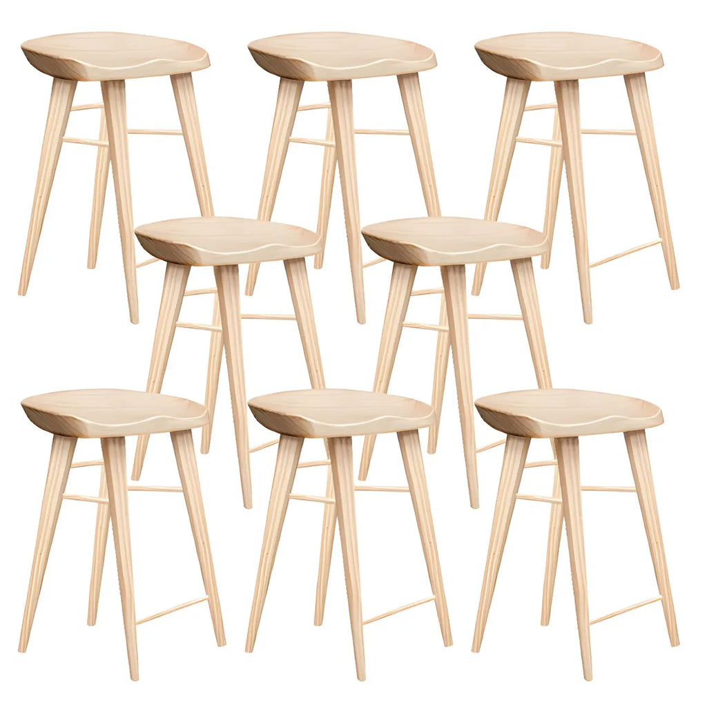 Tabouret de bar moderne en bois, hauteur comptoir, sans dossier