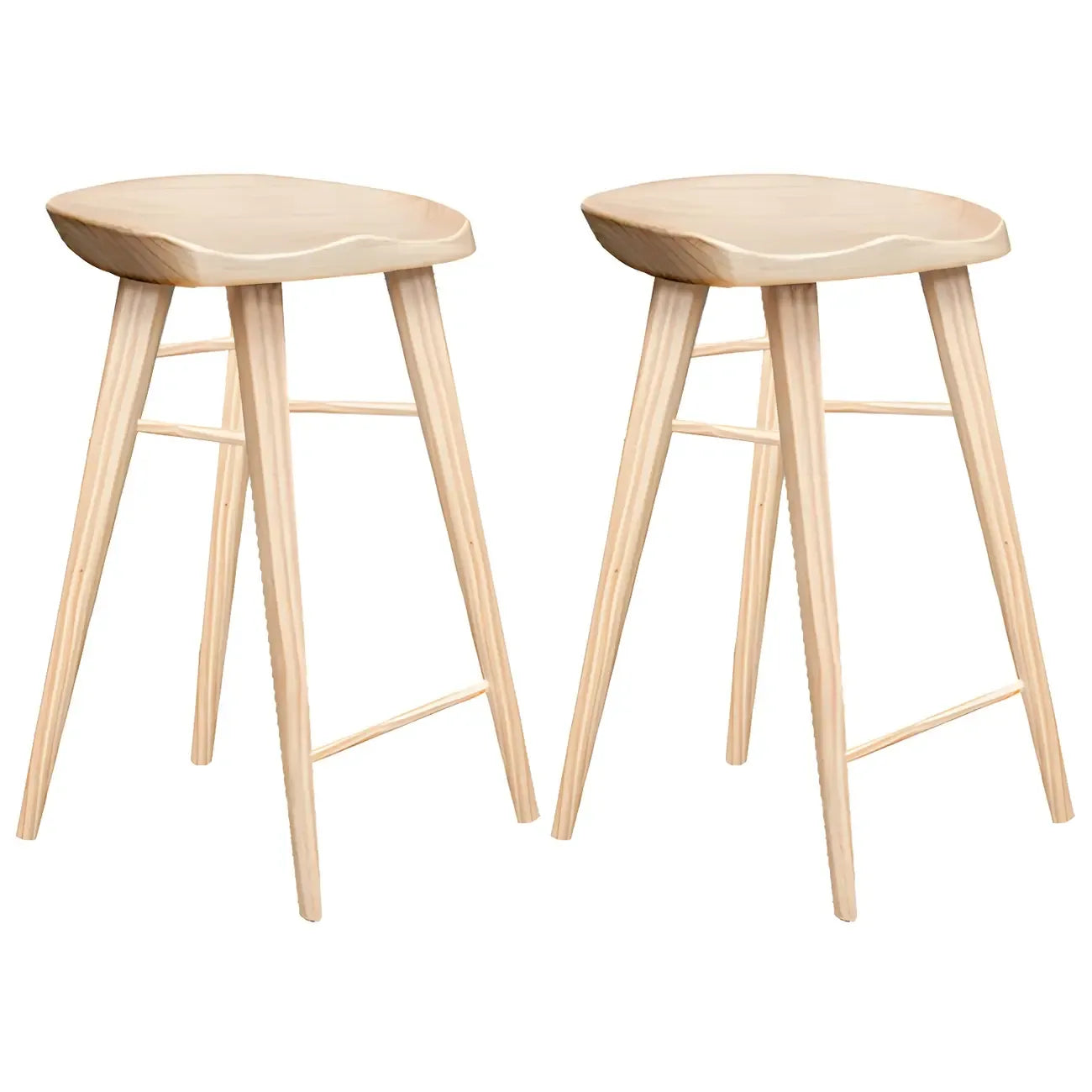 Tabouret de bar moderne en bois, hauteur comptoir, sans dossier