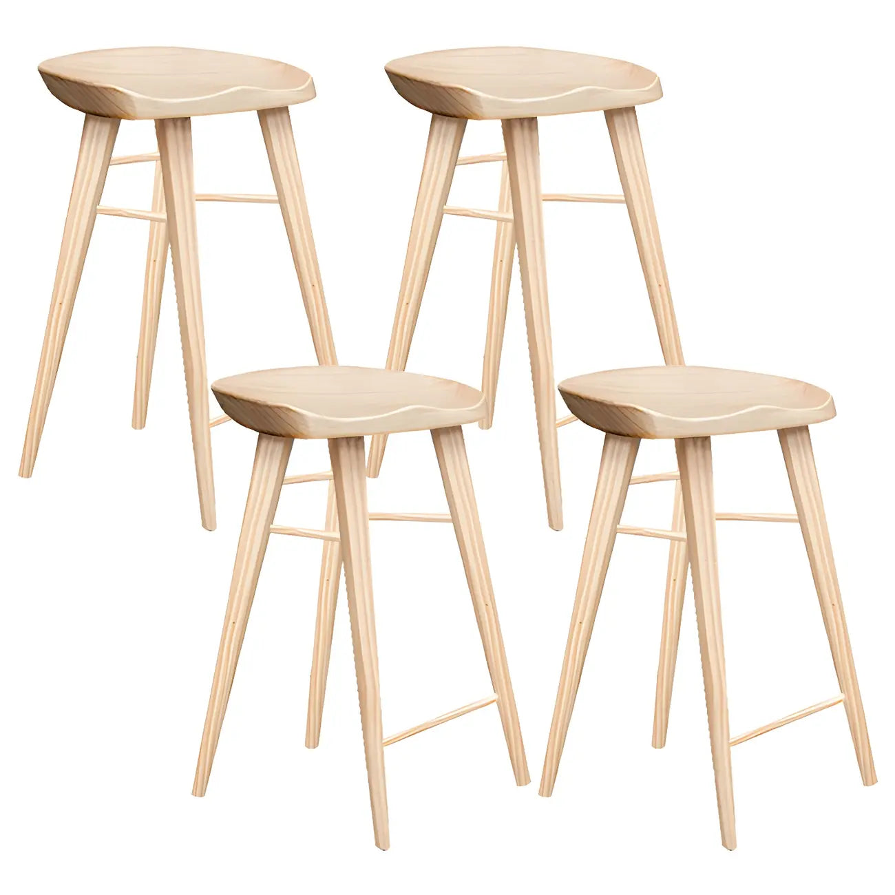 Tabouret de bar moderne en bois, hauteur comptoir, sans dossier