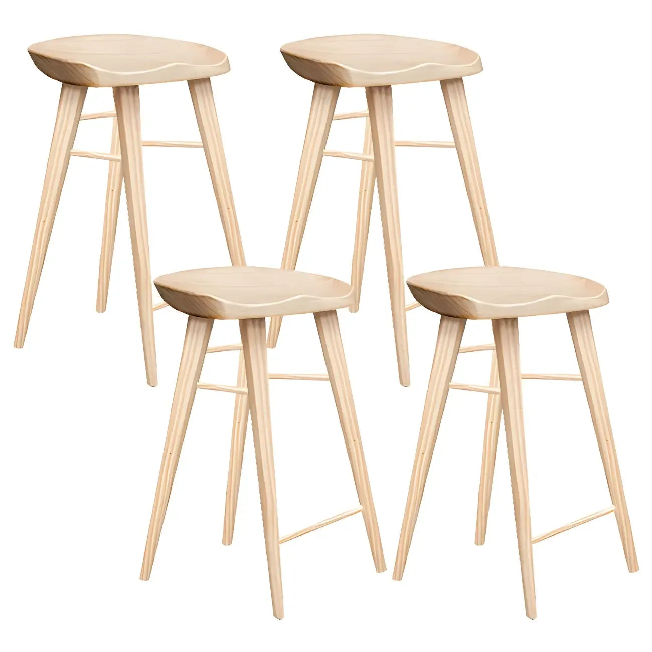 Tabouret de bar moderne en bois, hauteur comptoir, sans dossier
