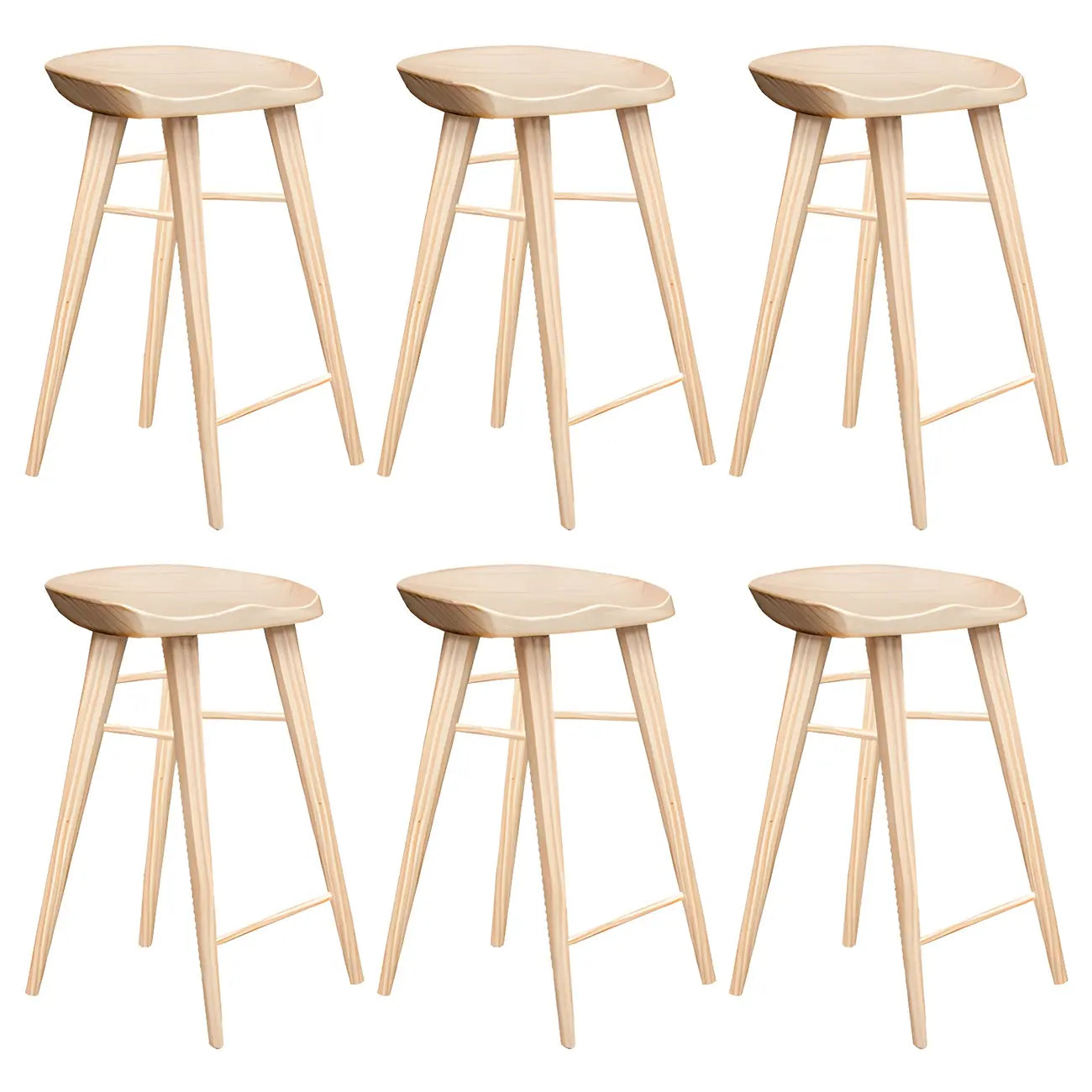 Tabouret de bar moderne en bois, hauteur comptoir, sans dossier