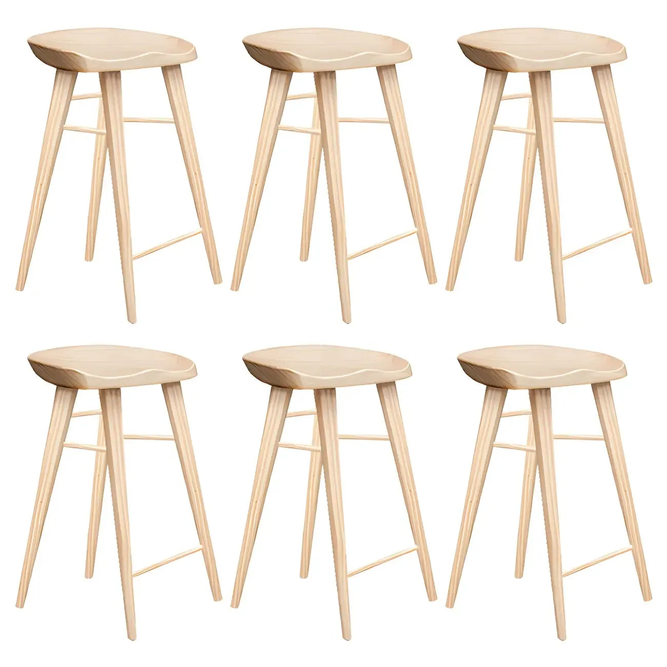 Tabouret de bar moderne en bois, hauteur comptoir, sans dossier