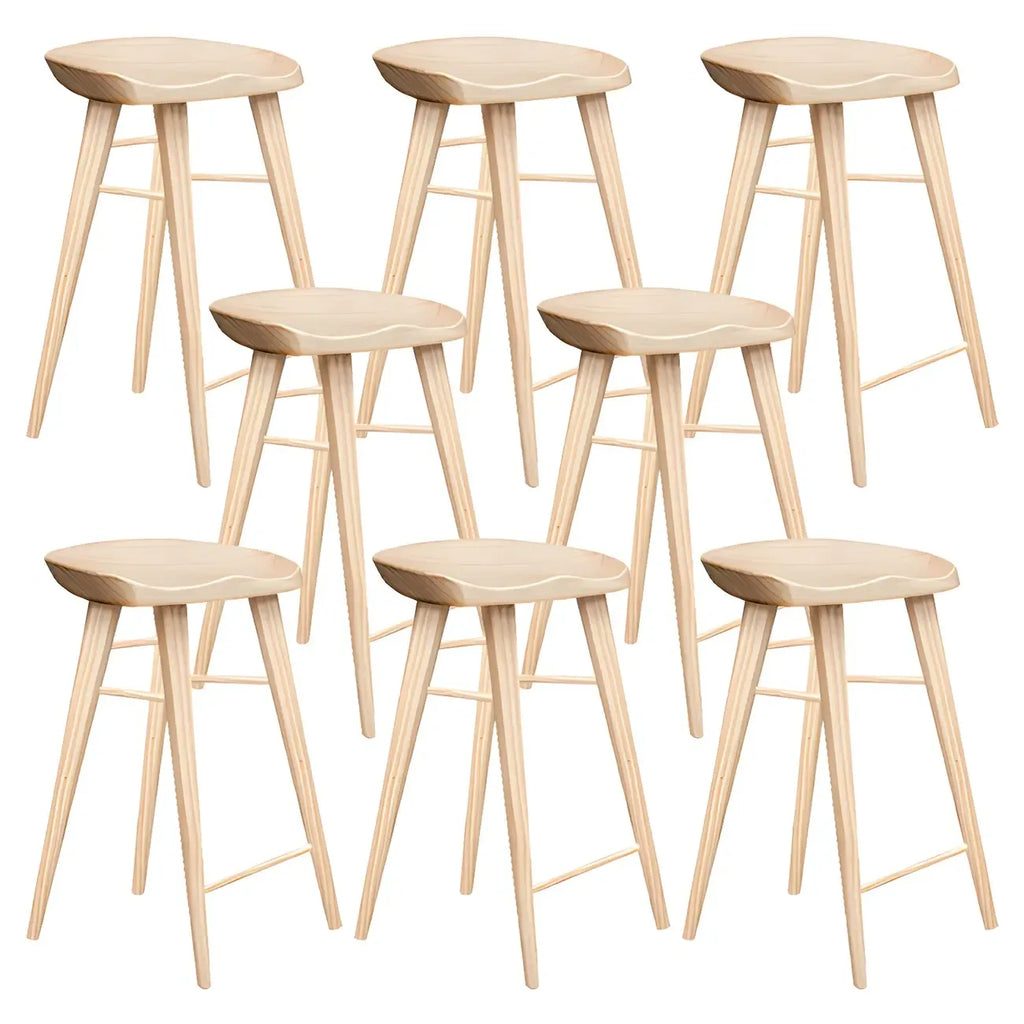 Tabouret de bar moderne en bois, hauteur comptoir, sans dossier