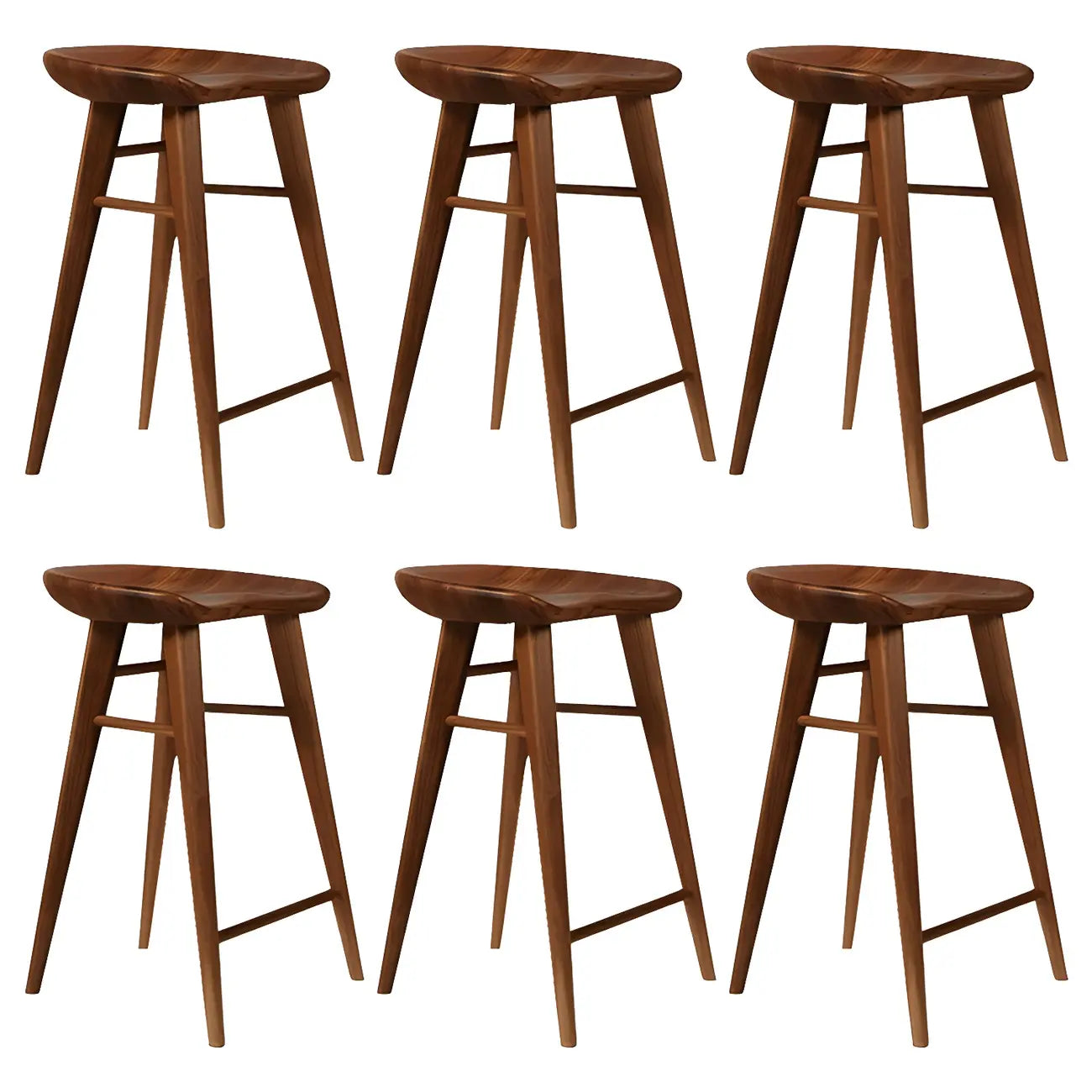 Tabouret de bar moderne en bois, hauteur comptoir, sans dossier