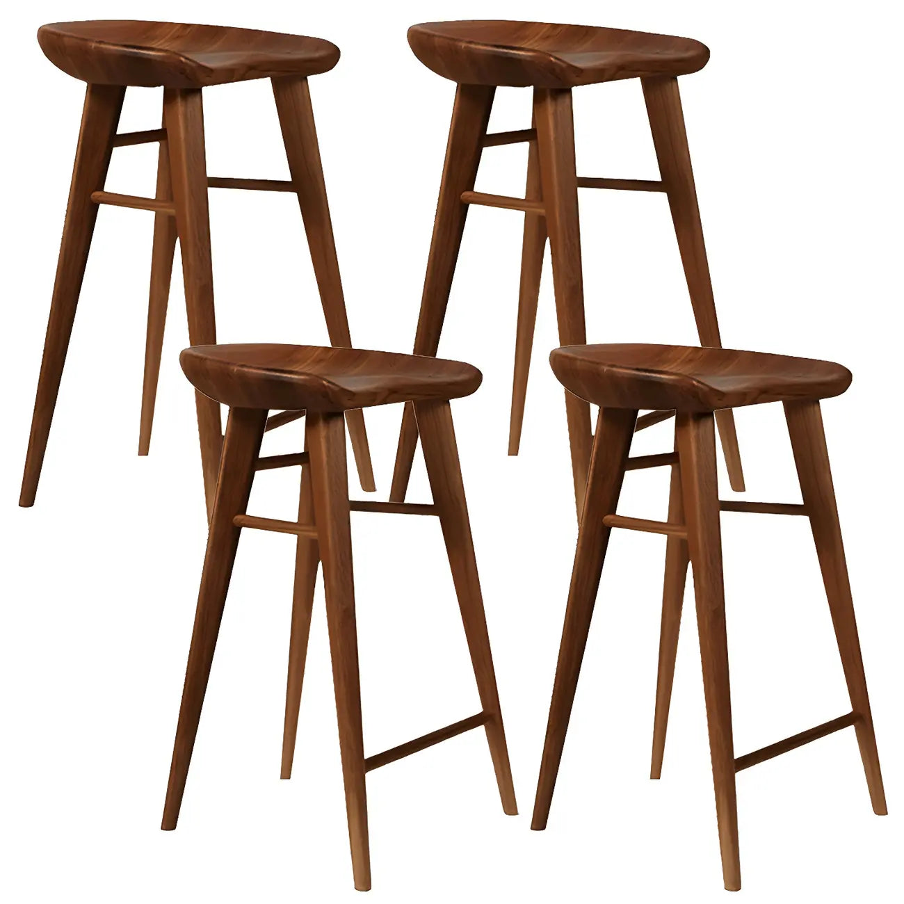 Tabouret de bar moderne en bois, hauteur comptoir, sans dossier