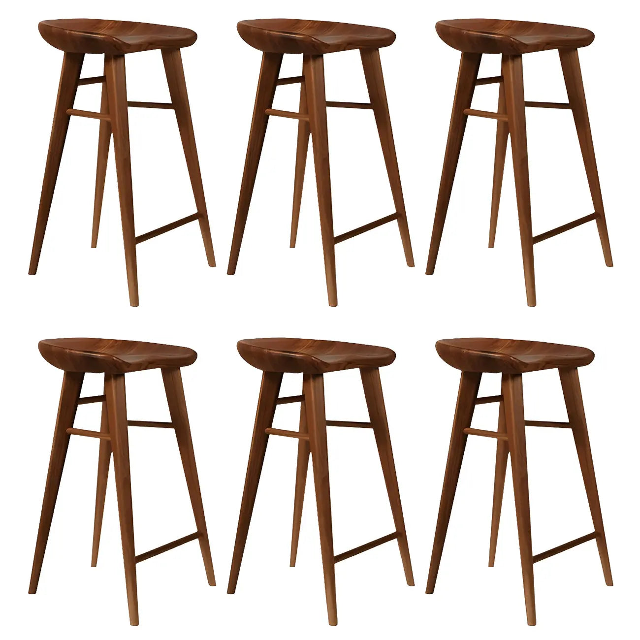 Tabouret de bar moderne en bois, hauteur comptoir, sans dossier