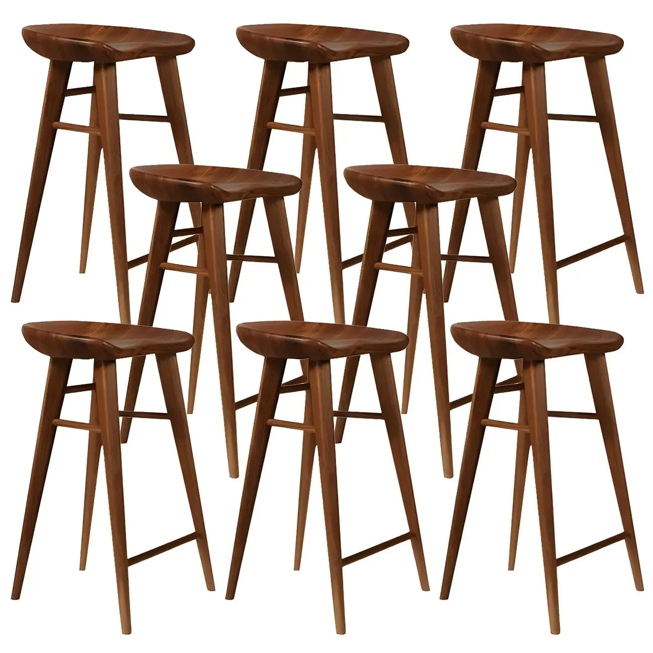 Tabouret de bar moderne en bois, hauteur comptoir, sans dossier