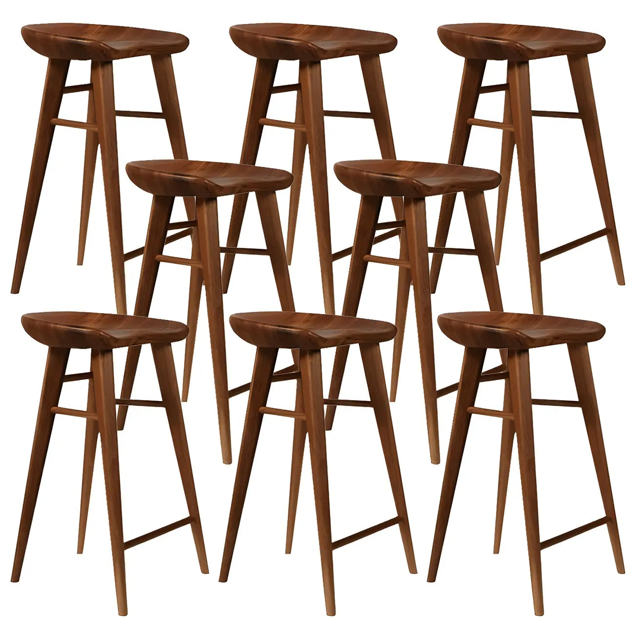 Tabouret de bar moderne en bois, hauteur comptoir, sans dossier