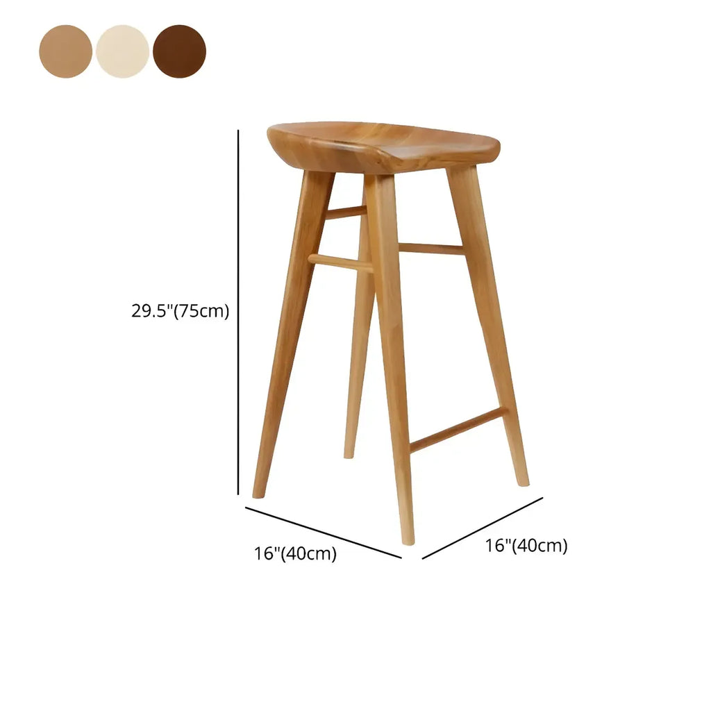 Tabouret de bar moderne en bois, hauteur comptoir, sans dossier