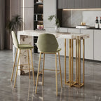 Tables de bar rectangulaires Glam Pandora en pierre dorée