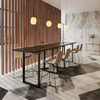 Table de bar rectangulaire industrielle en noyer