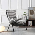 Fauteuil lounge moderne en tissu vert avec assise rembourrée