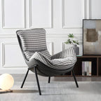 Fauteuil lounge moderne en tissu vert avec assise rembourrée