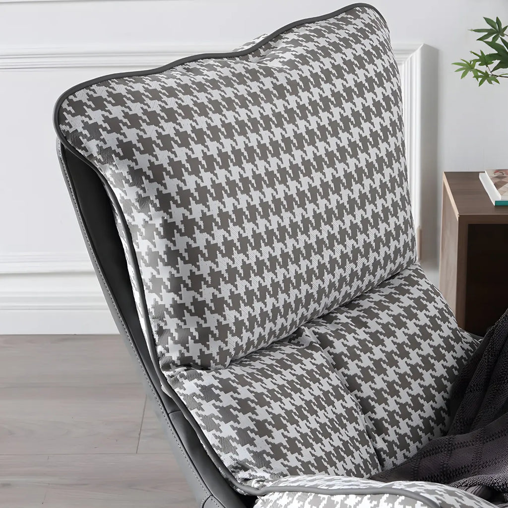 Fauteuil lounge moderne en tissu vert avec assise rembourrée