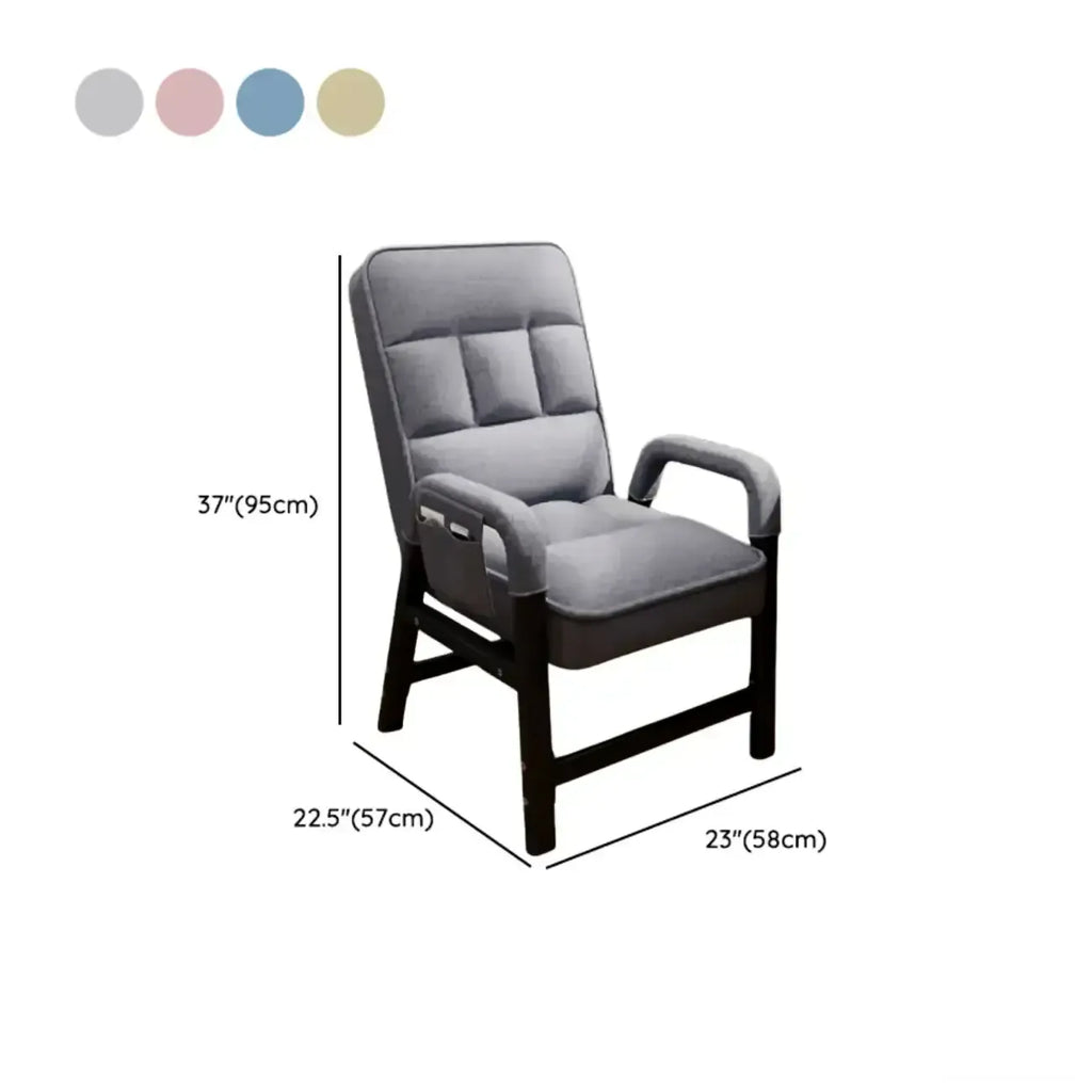 Chaise de bureau moderne grise rembourrée à 4 pieds