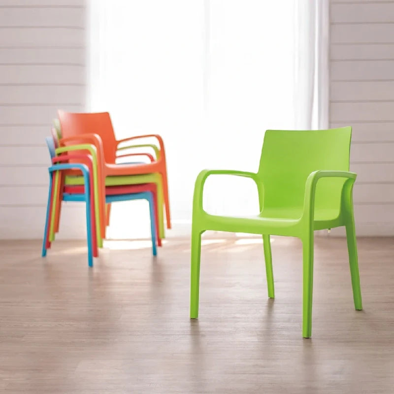 Fauteuil de salle à manger empilable toutes saisons Alissa en résine, lot de 2