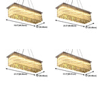 Suspension rectangulaire luxueuse à LED en cristal