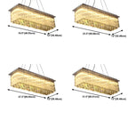 Suspension rectangulaire luxueuse à LED en cristal