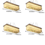 Suspension rectangulaire luxueuse à LED en cristal