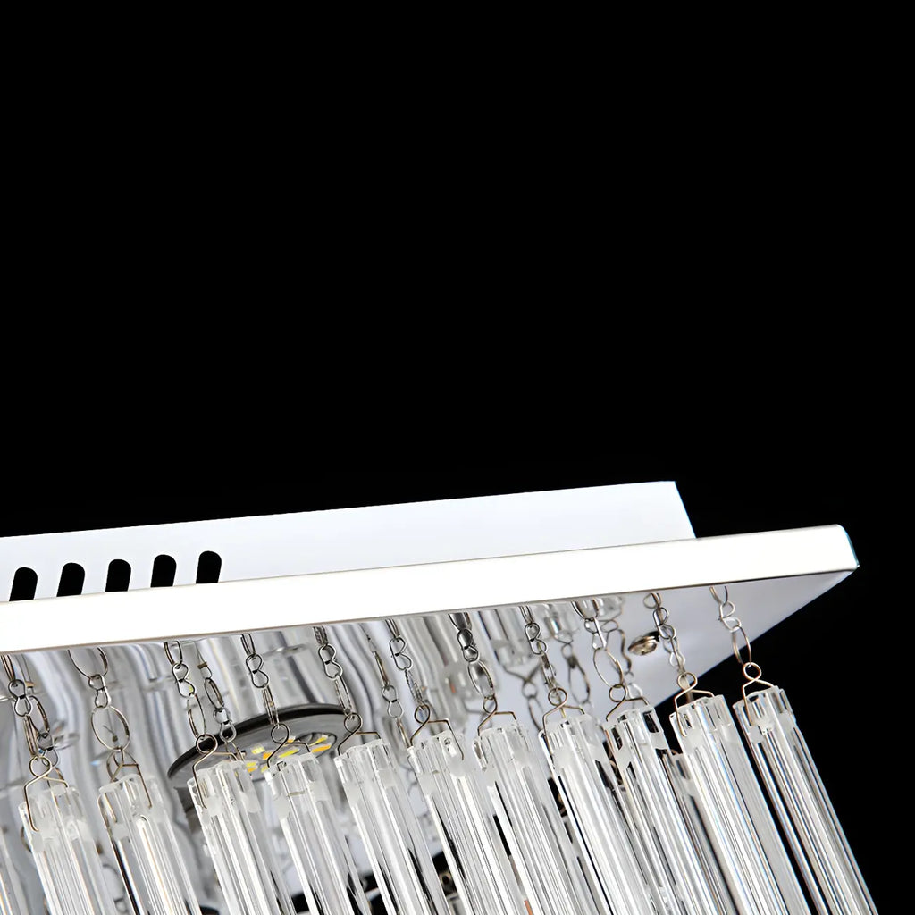 Suspension rectangulaire luxueuse à LED en cristal