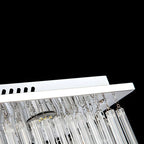Suspension rectangulaire luxueuse à LED en cristal