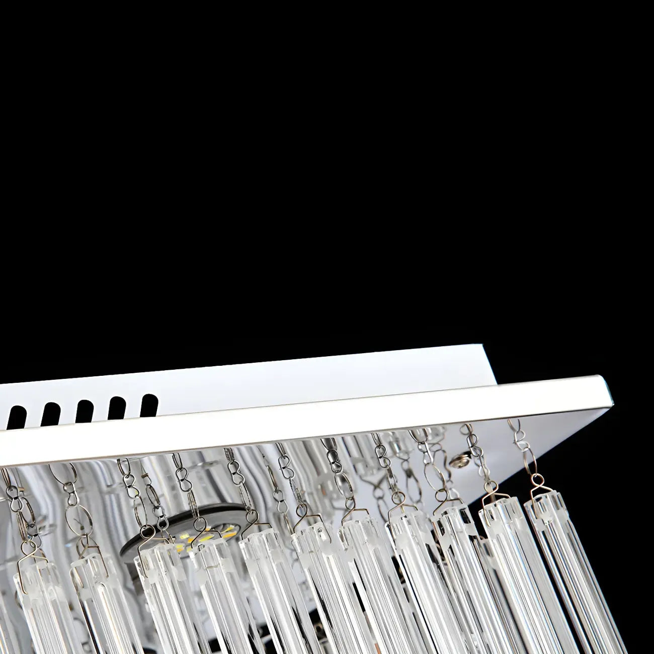 Suspension rectangulaire luxueuse à LED en cristal