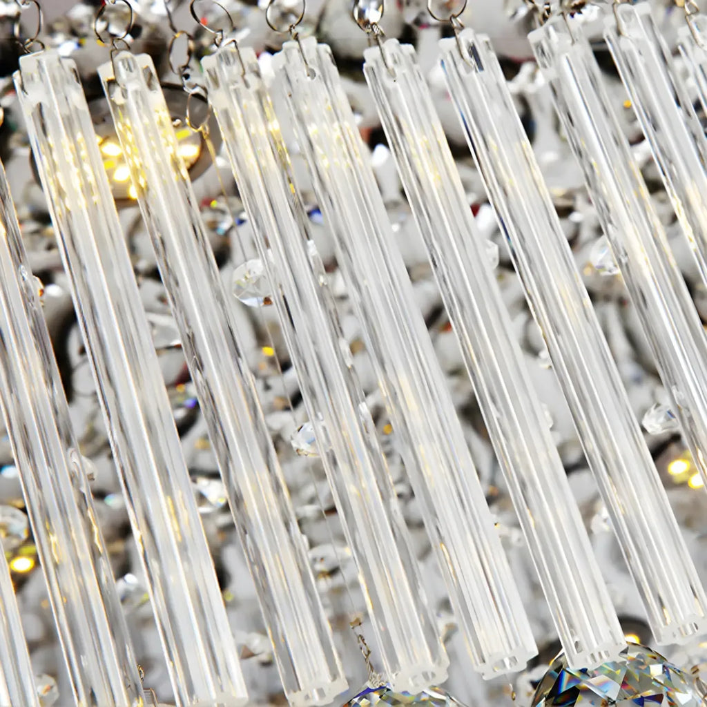 Suspension rectangulaire luxueuse à LED en cristal