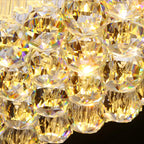Suspension rectangulaire luxueuse à LED en cristal