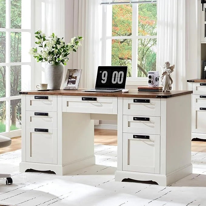 Scrivania da 60 per ufficio in stile rustico, scrivania in legno per ufficio domestico, scrivania per computer