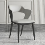 Chaise de salle à manger contemporaine rembourrée à dossier ouvert avec accoudoirs