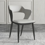 Chaise de salle à manger contemporaine rembourrée à dossier ouvert avec accoudoirs