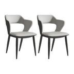 Chaise de salle à manger contemporaine rembourrée à dossier ouvert avec accoudoirs