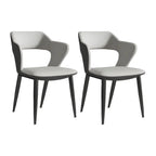 Chaise de salle à manger contemporaine rembourrée à dossier ouvert avec accoudoirs