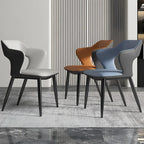 Chaise de salle à manger contemporaine rembourrée à dossier ouvert avec accoudoirs