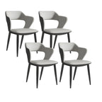Chaise de salle à manger contemporaine rembourrée à dossier ouvert avec accoudoirs