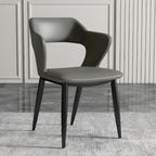 Chaise de salle à manger contemporaine rembourrée à dossier ouvert avec accoudoirs