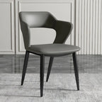Chaise de salle à manger contemporaine rembourrée à dossier ouvert avec accoudoirs