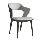Chaise de salle à manger contemporaine rembourrée à dossier ouvert avec accoudoirs