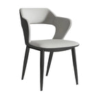 Chaise de salle à manger contemporaine rembourrée à dossier ouvert avec accoudoirs