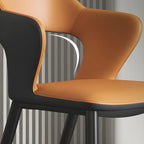 Chaise de salle à manger contemporaine rembourrée à dossier ouvert avec accoudoirs