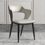 Chaise de salle à manger contemporaine rembourrée à dossier ouvert avec accoudoirs