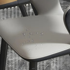 Chaise de salle à manger contemporaine rembourrée à dossier ouvert avec accoudoirs