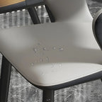 Chaise de salle à manger contemporaine rembourrée à dossier ouvert avec accoudoirs