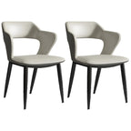 Chaise de salle à manger contemporaine rembourrée à dossier ouvert avec accoudoirs