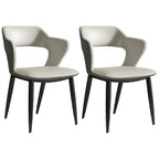 Chaise de salle à manger contemporaine rembourrée à dossier ouvert avec accoudoirs