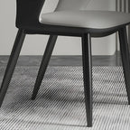 Chaise de salle à manger contemporaine rembourrée à dossier ouvert avec accoudoirs