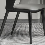 Chaise de salle à manger contemporaine rembourrée à dossier ouvert avec accoudoirs
