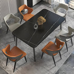 Chaise de salle à manger contemporaine rembourrée à dossier ouvert avec accoudoirs