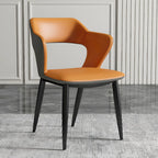 Chaise de salle à manger contemporaine rembourrée à dossier ouvert avec accoudoirs